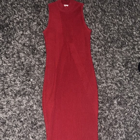 Nicole Miller Red Ribbed Sheath Dress Size M - Picture 6 of 11